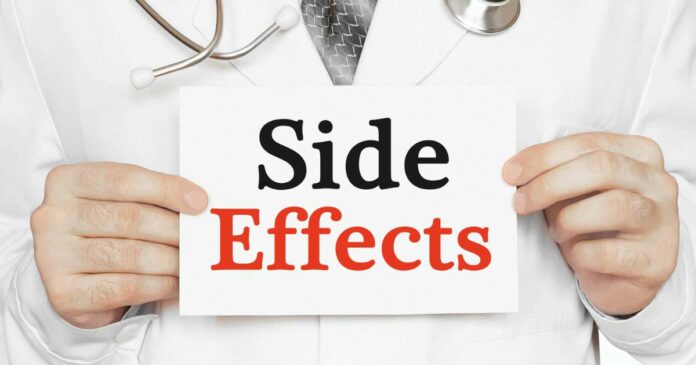 Doctor holding sign saying Side Effects
