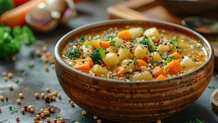 Make quinoa vegetable soup in just 30 minutes